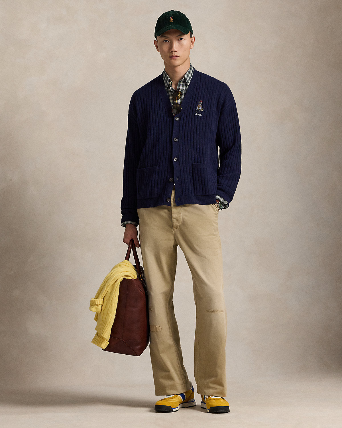 Ralph Lauren Big Fit DogEmbroidered Wool Cardigan