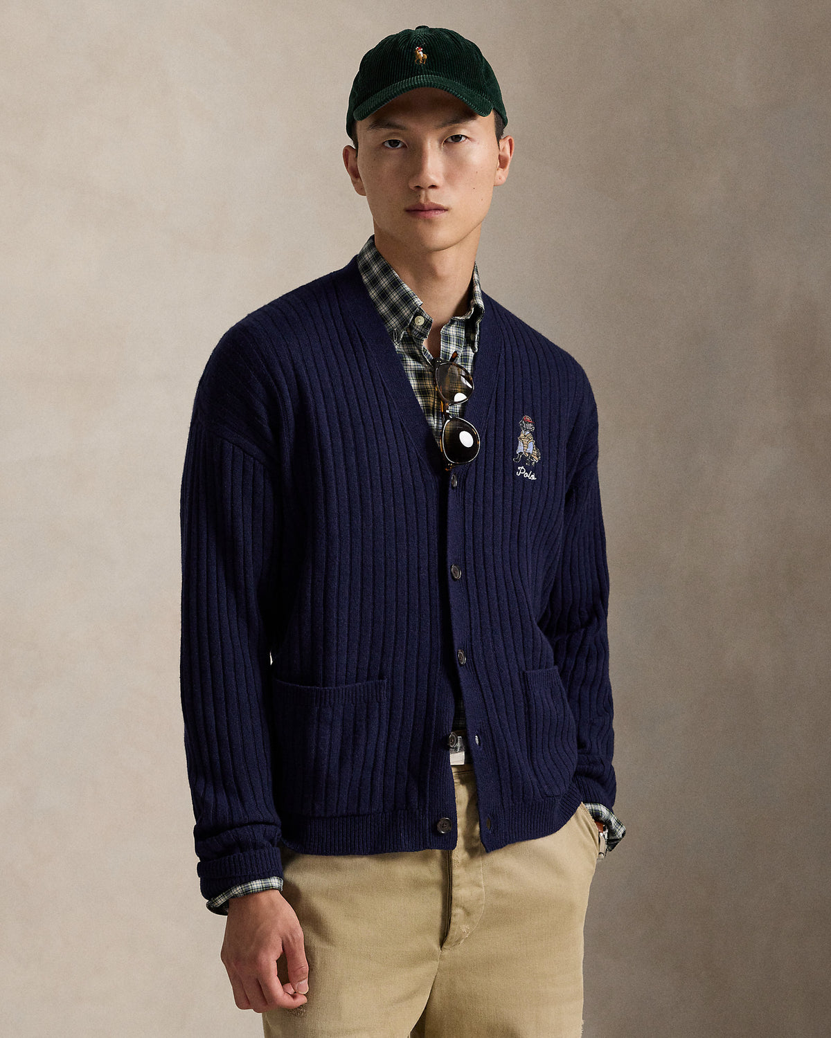 Ralph Lauren Big Fit DogEmbroidered Wool Cardigan