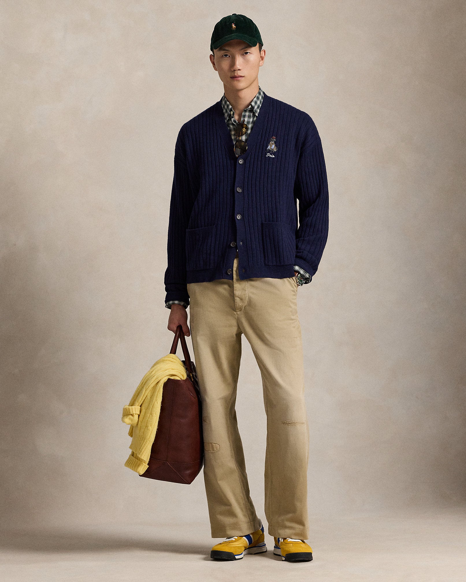 Ralph Lauren Big Fit DogEmbroidered Wool Cardigan