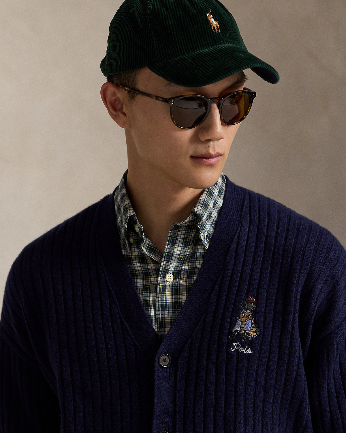 Ralph Lauren Big Fit DogEmbroidered Wool Cardigan