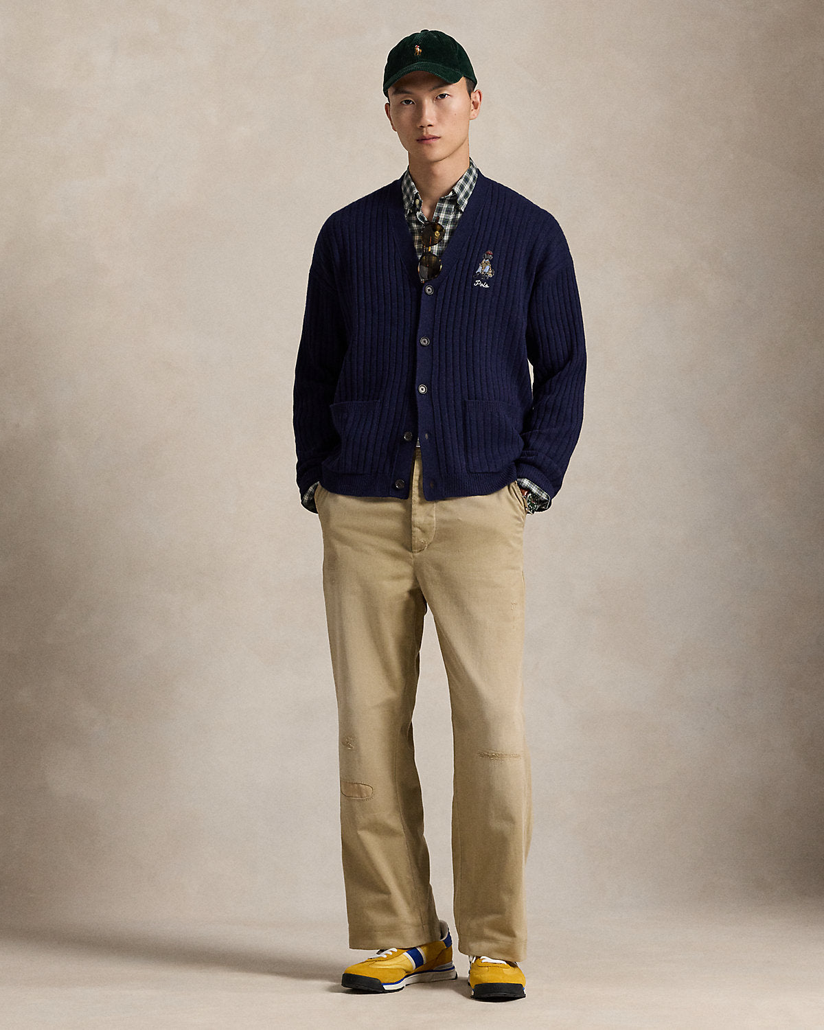 Ralph Lauren Big Fit DogEmbroidered Wool Cardigan