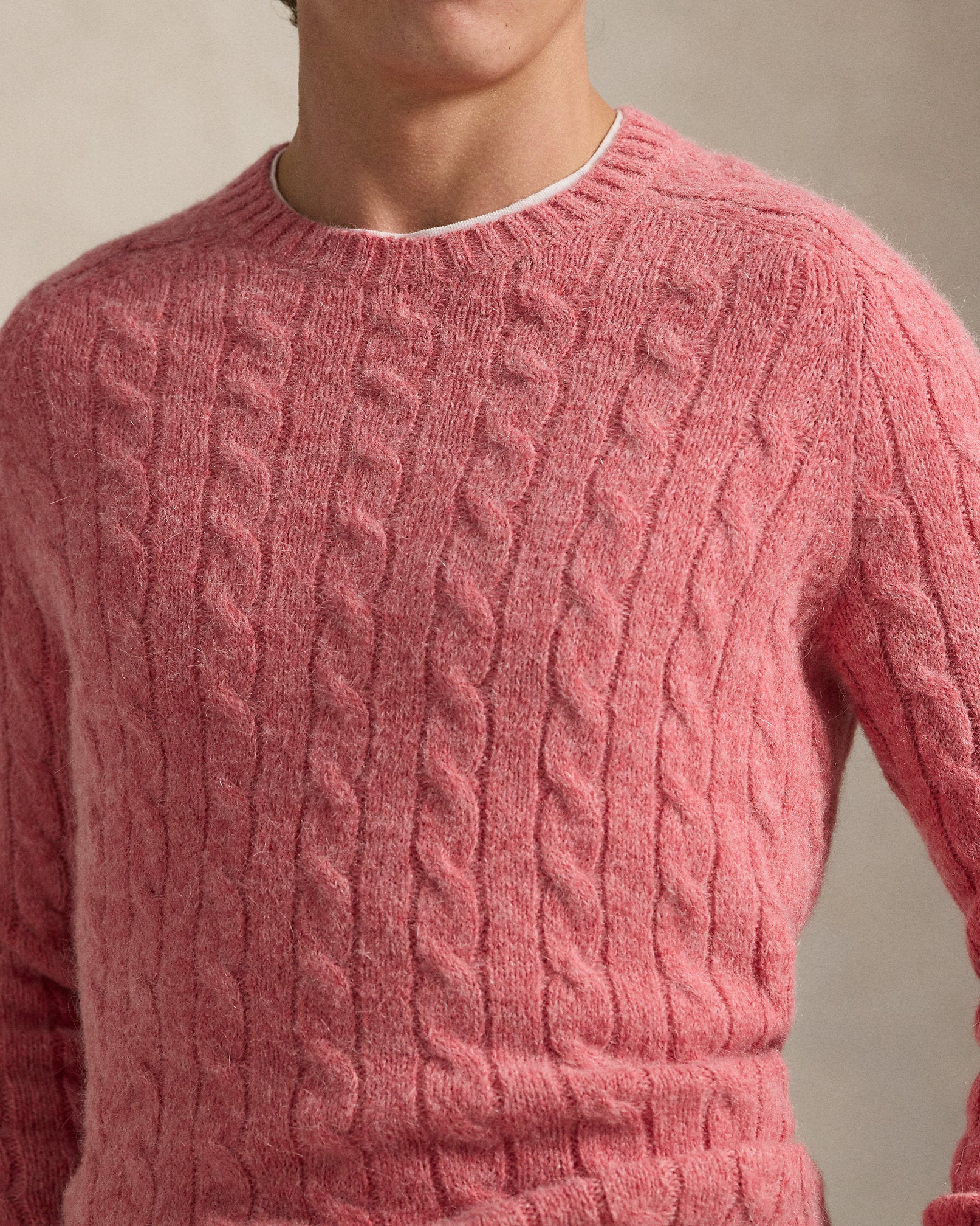Ralph Lauren SuedePatch CableKnit Sweater