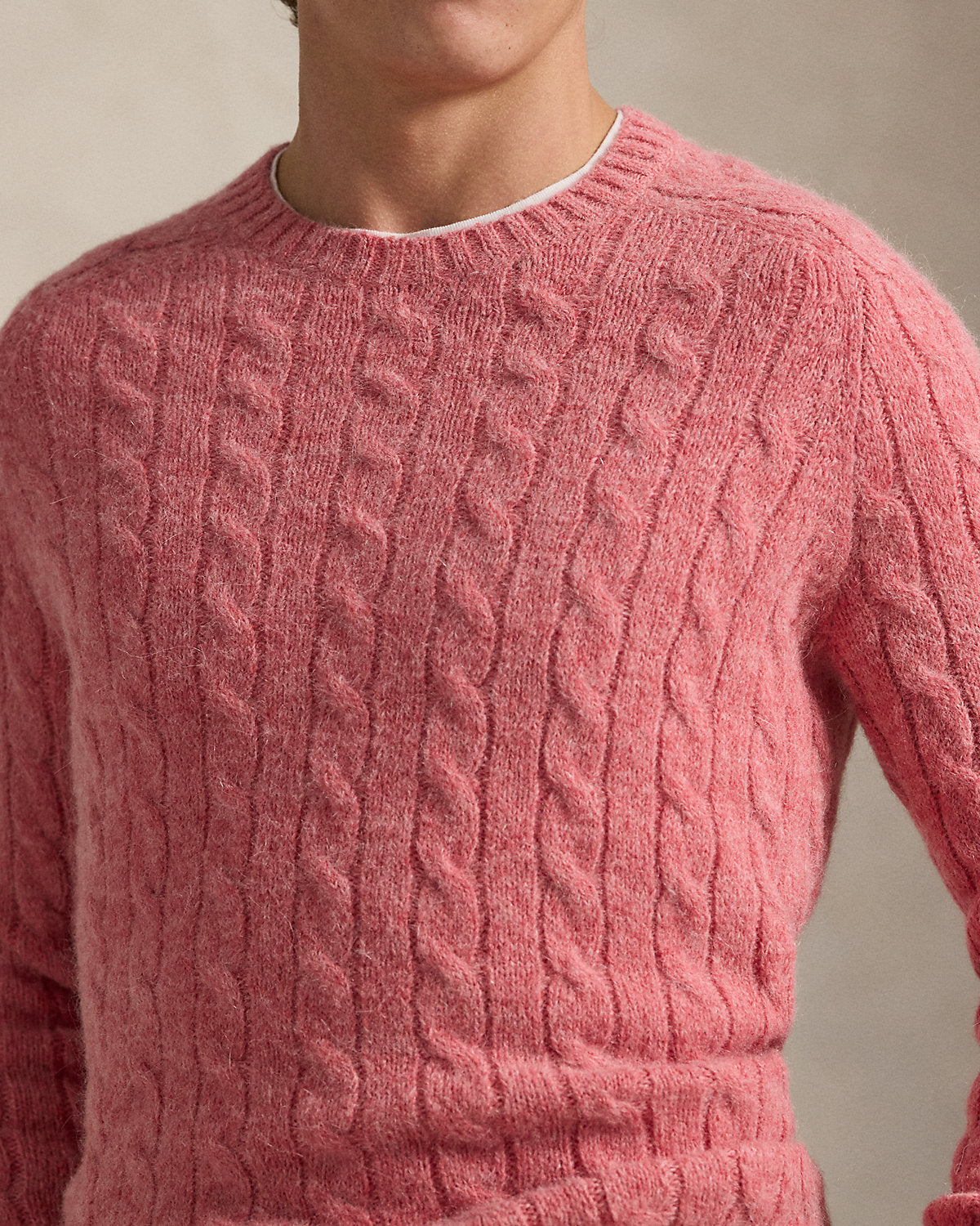 Ralph Lauren SuedePatch CableKnit Sweater