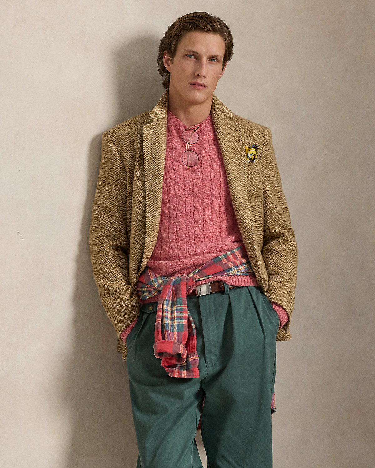 Ralph Lauren SuedePatch CableKnit Sweater