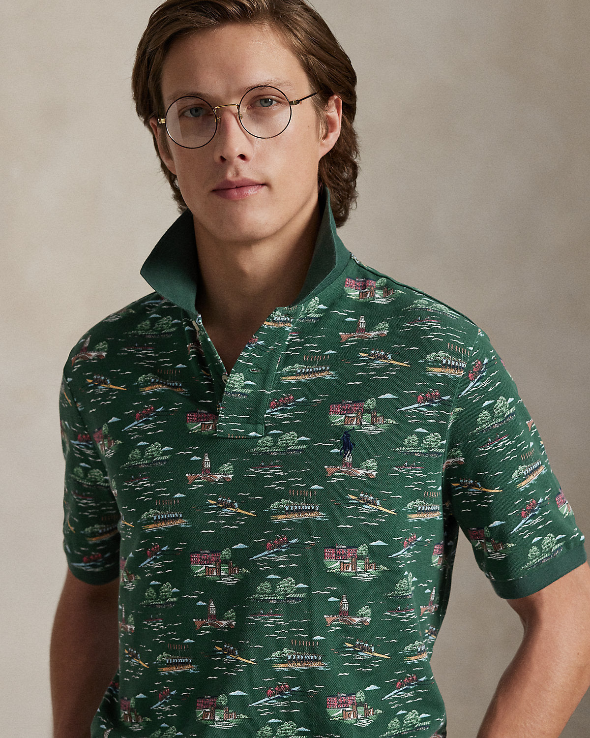 Ralph Lauren Classic Fit ScenicPrint Mesh Polo Shirt