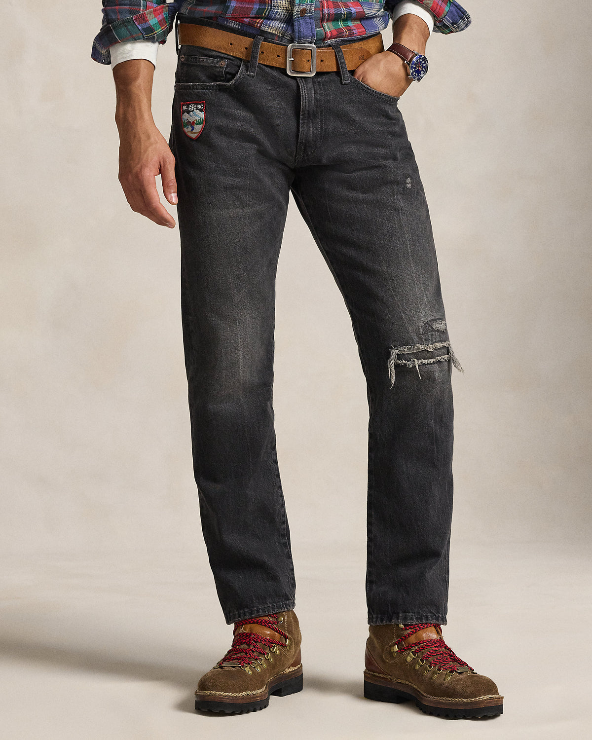 Ralph Lauren Hampton Straight Distressed Jean