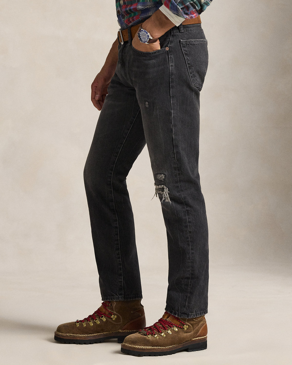 Ralph Lauren Hampton Straight Distressed Jean
