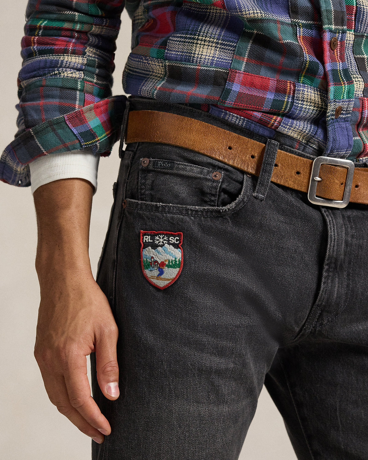 Ralph Lauren Hampton Straight Distressed Jean