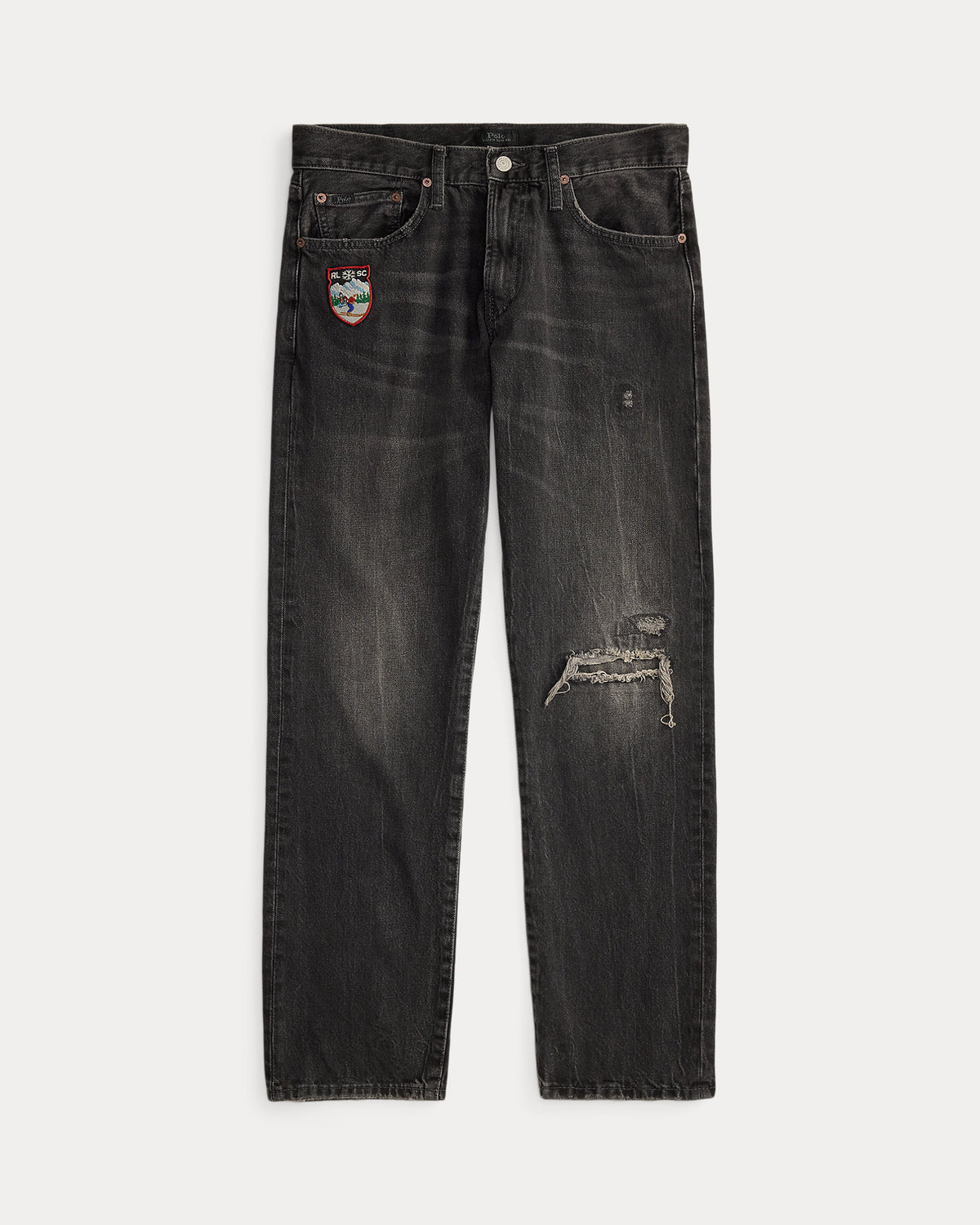 Ralph Lauren Hampton Straight Distressed Jean