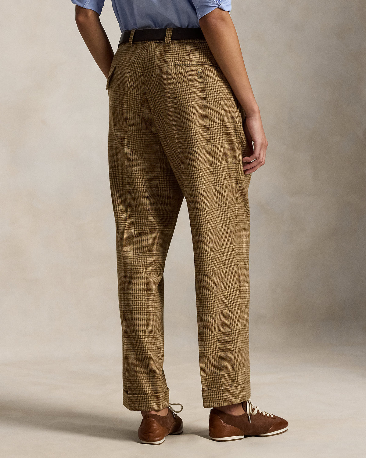 Ralph Lauren Whitman Relaxed Glen Plaid Pleated Pant