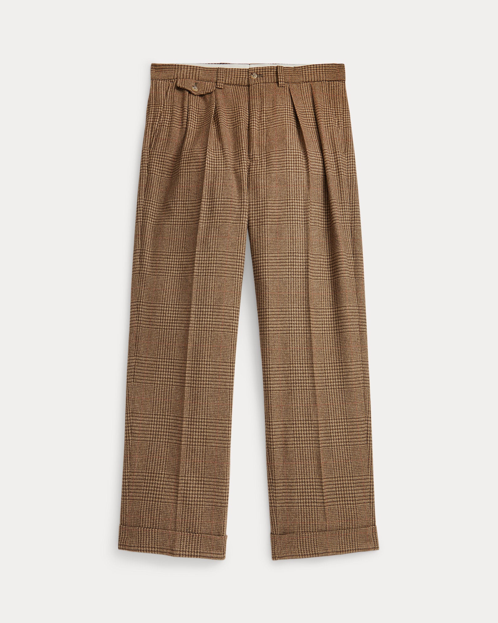 Ralph Lauren Whitman Relaxed Glen Plaid Pleated Pant