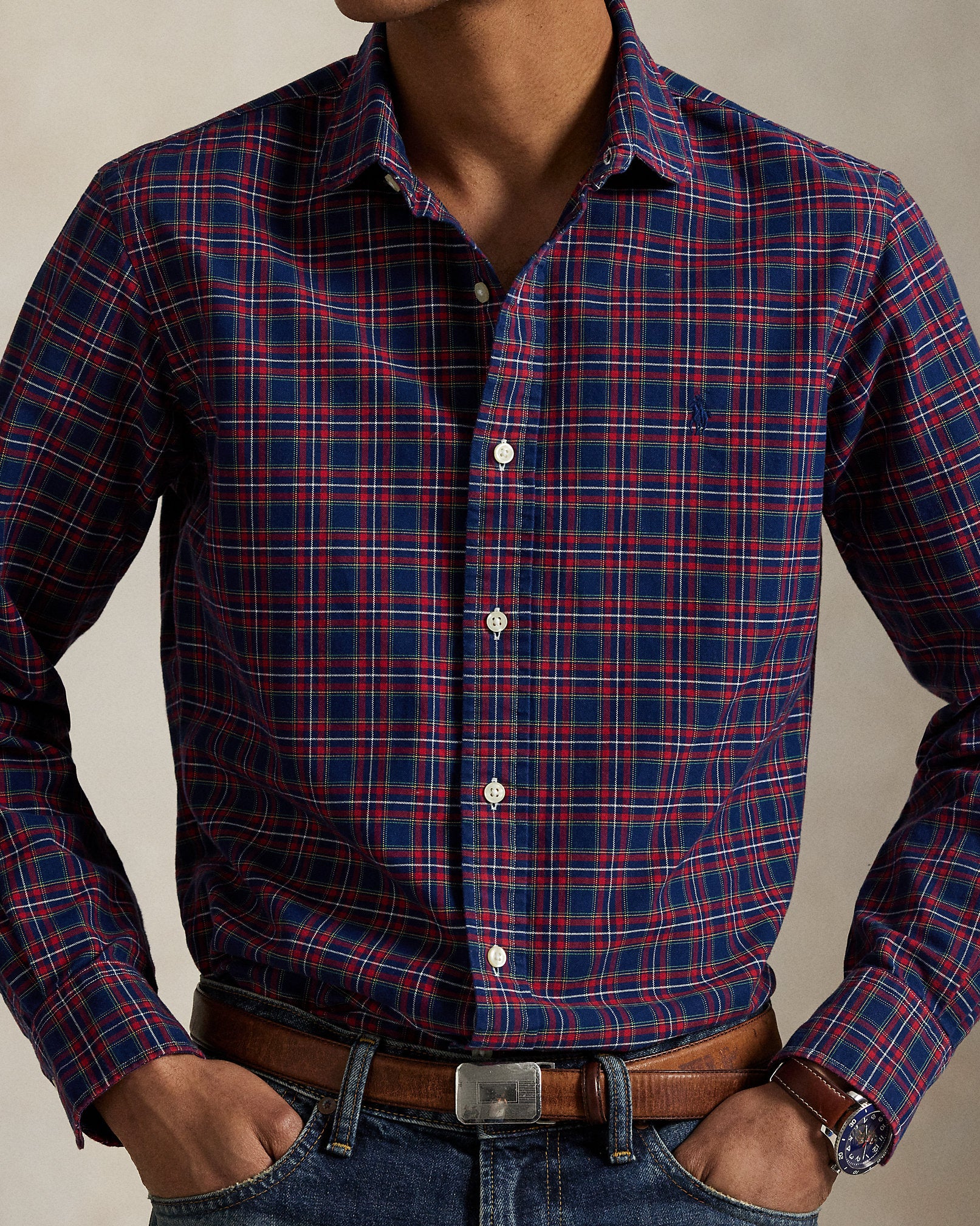 Ralph Lauren Classic Fit Plaid Oxford Shirt