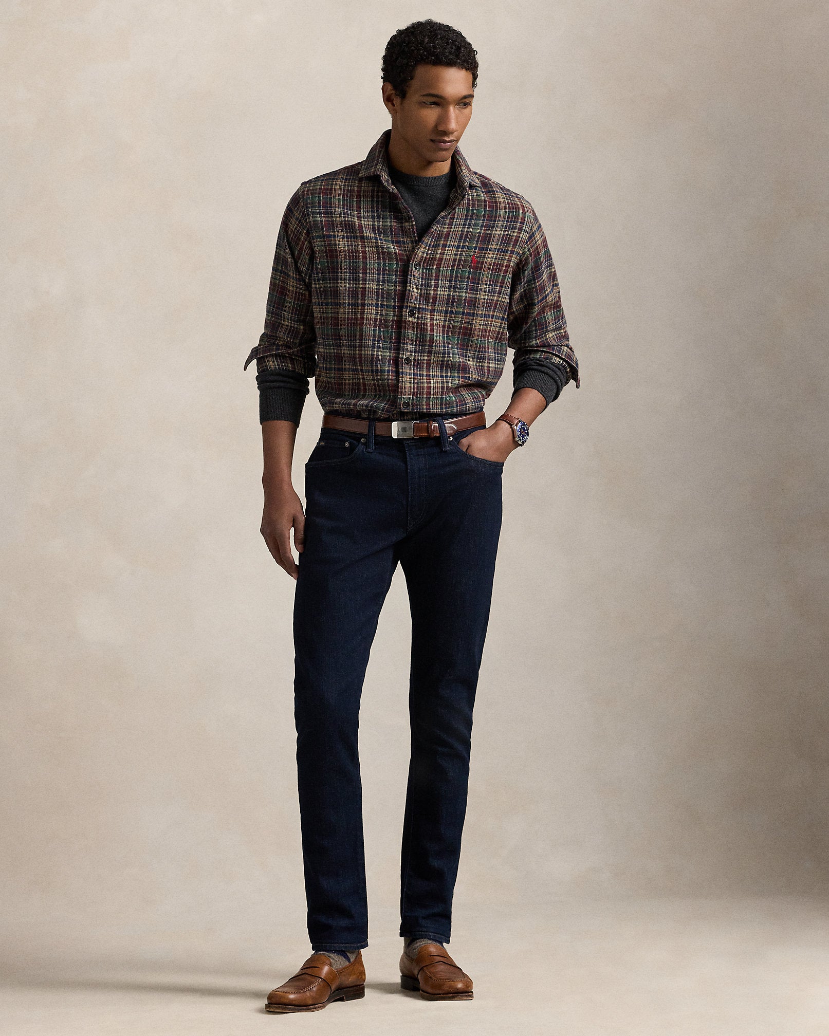 Ralph Lauren Classic Fit Plaid Brushed Flannel Shirt