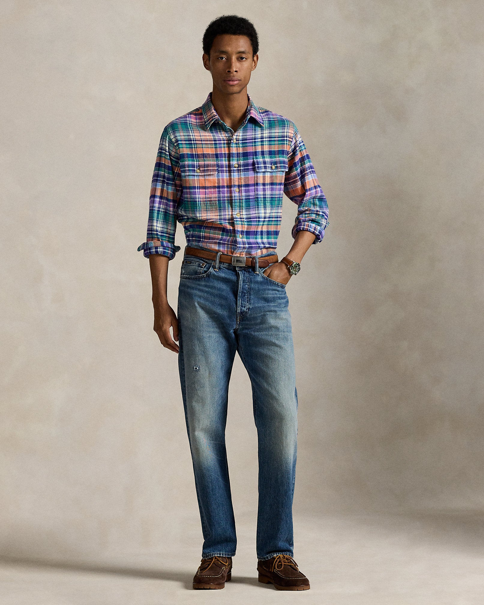 Ralph Lauren Classic Fit Plaid Brushed Twill Shirt