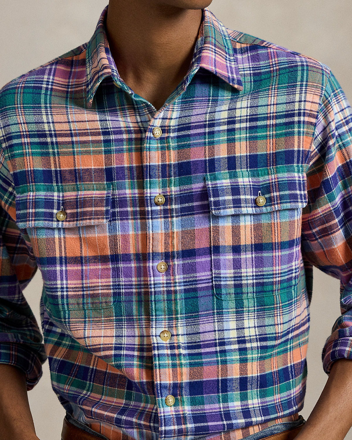 Ralph Lauren Classic Fit Plaid Brushed Twill Shirt