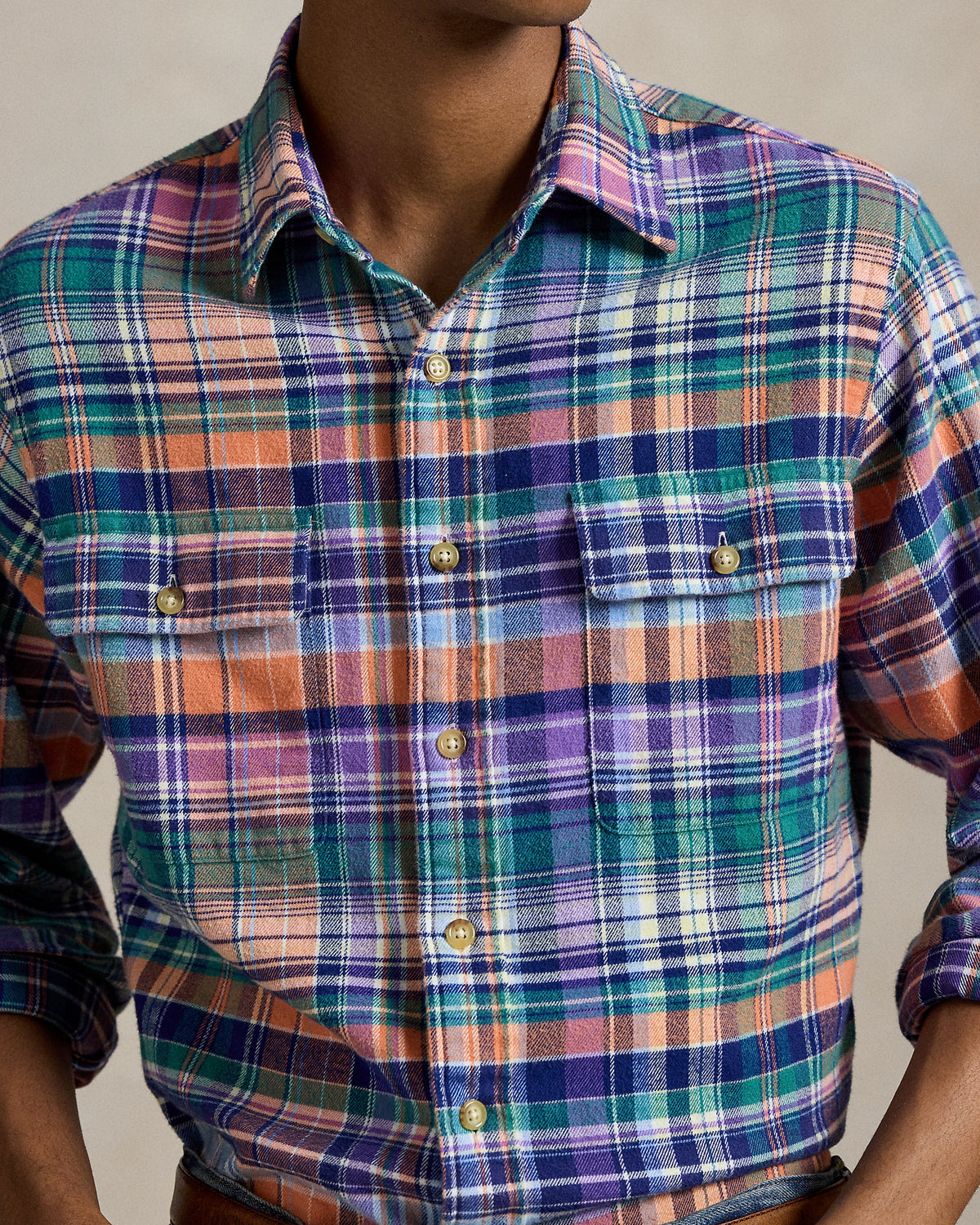 Ralph Lauren Classic Fit Plaid Brushed Twill Shirt