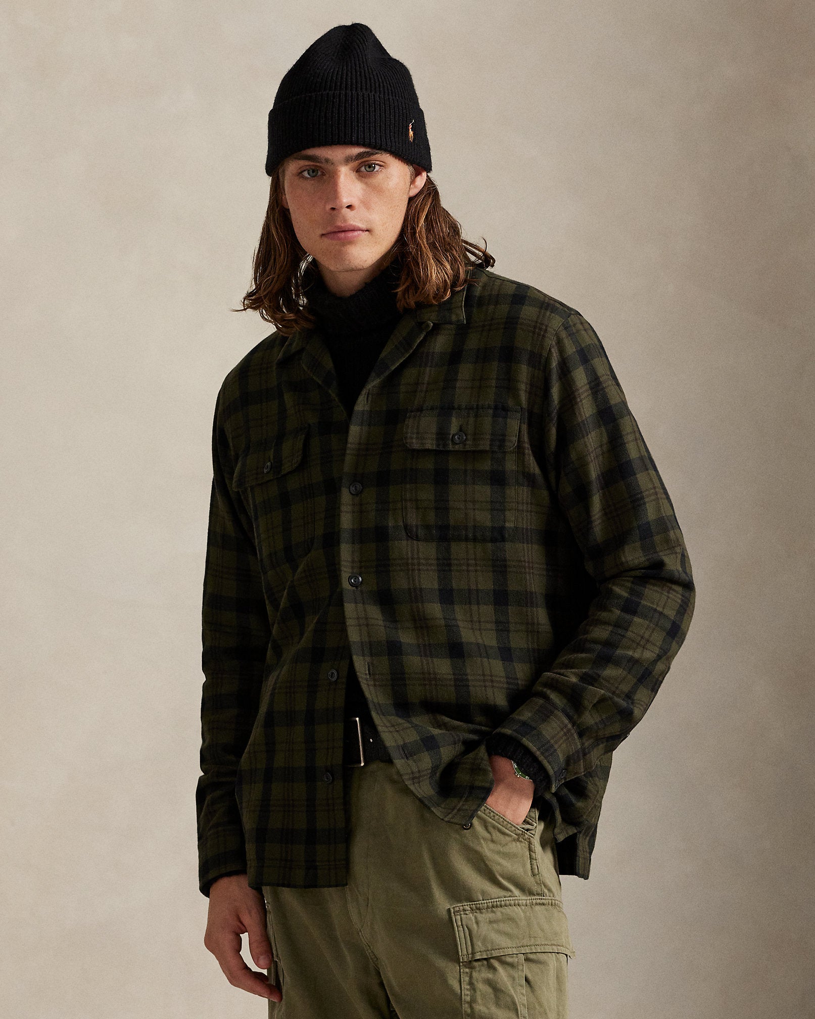 Ralph Lauren Classic Fit Plaid Flannel Camp Shirt