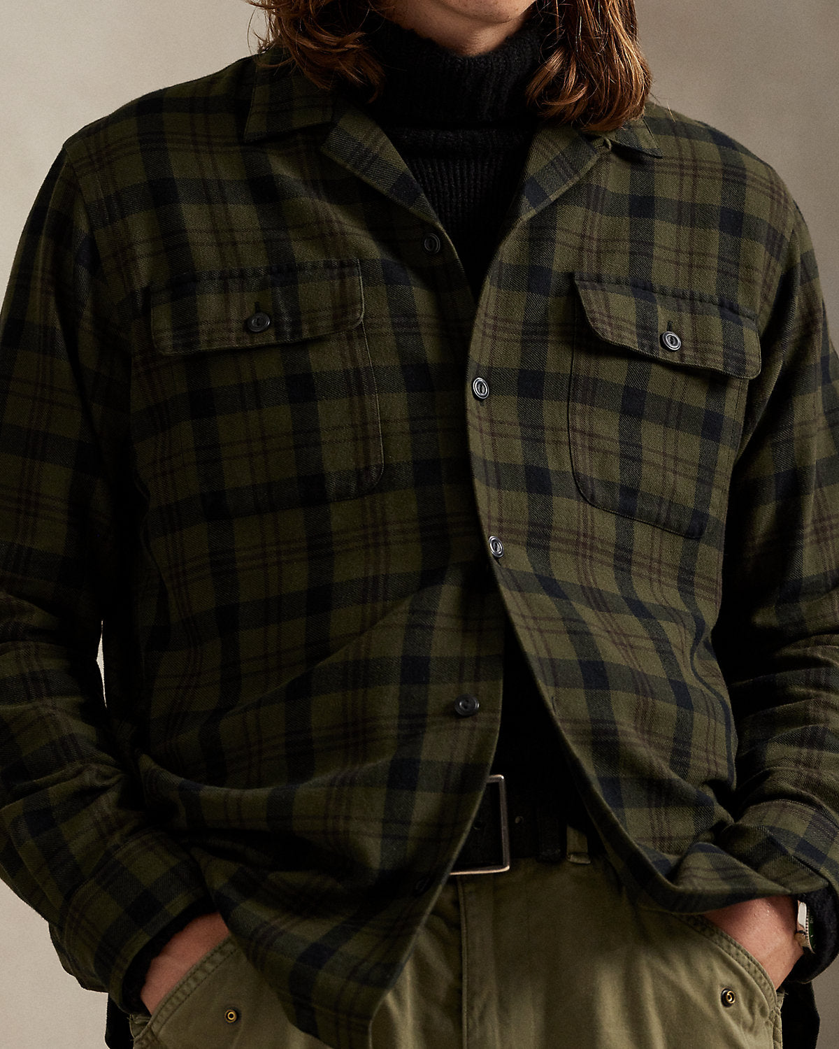 Ralph Lauren Classic Fit Plaid Flannel Camp Shirt