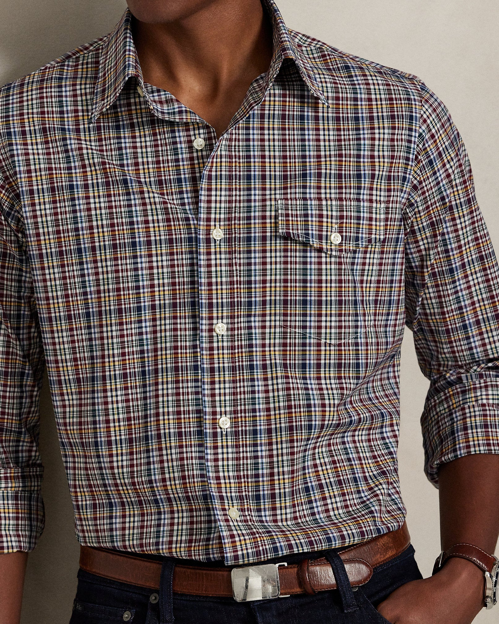 Ralph Lauren Classic Fit Plaid Poplin Shirt