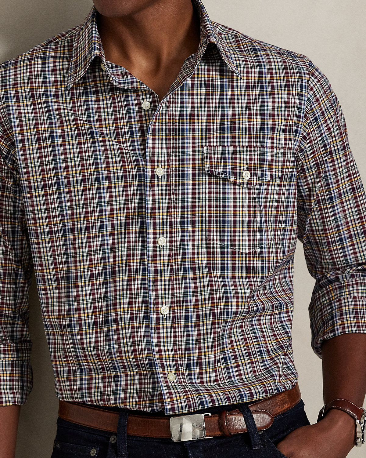 Ralph Lauren Classic Fit Plaid Poplin Shirt