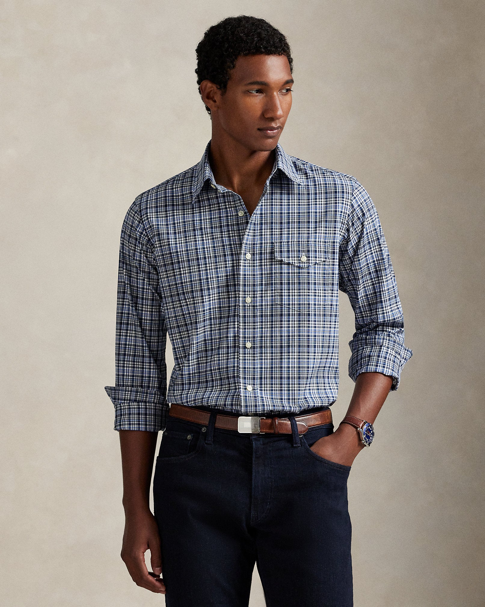 Ralph Lauren Classic Fit Plaid Poplin Shirt