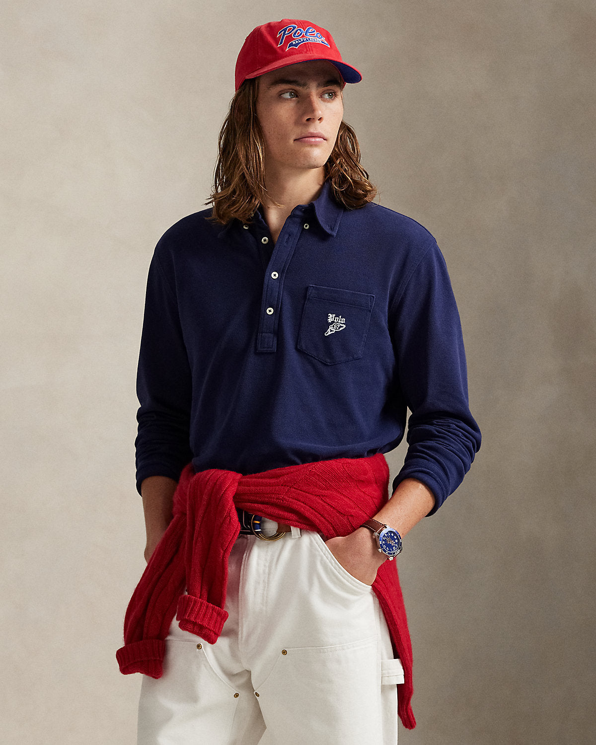Ralph Lauren Classic Fit Embroidered Mesh Polo Shirt