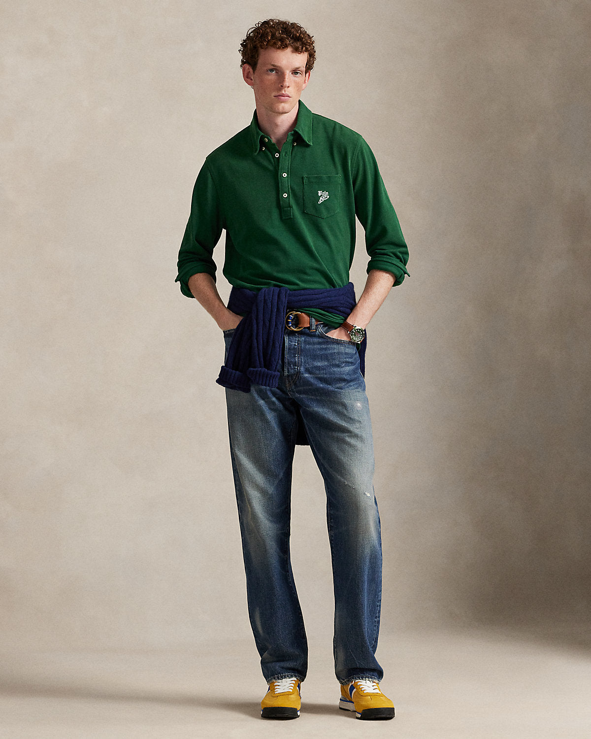 Ralph Lauren Classic Fit Embroidered Mesh Polo Shirt