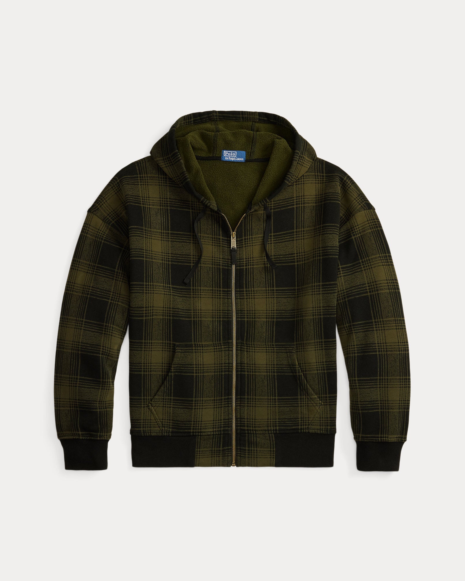 Ralph Lauren Relaxed Fit Plaid Fleece FullZip Hoodie
