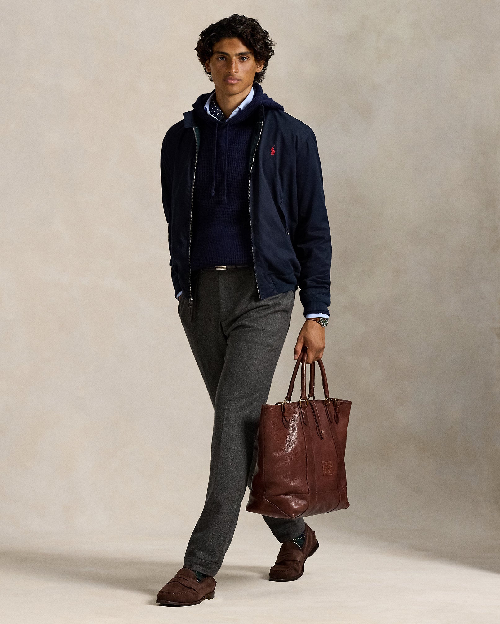 Ralph Lauren WaffleKnit WoolCotton Hooded Sweater
