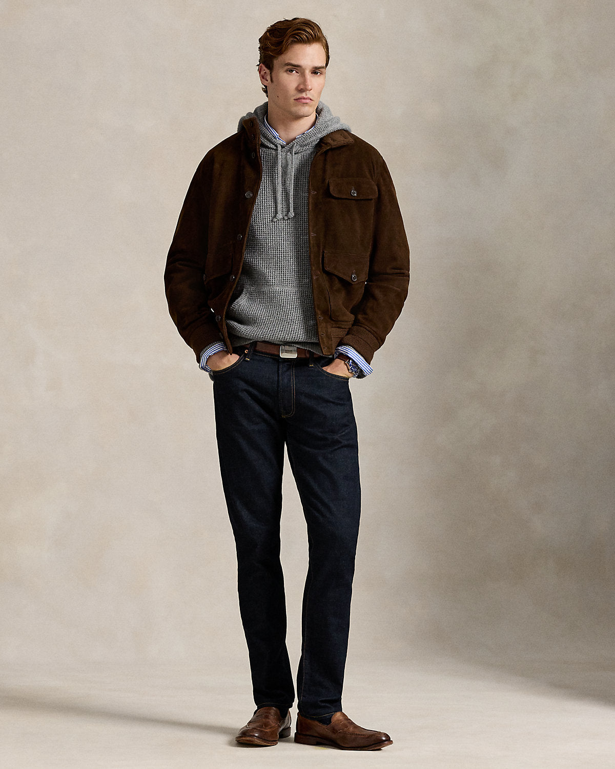 Ralph Lauren WaffleKnit WoolCotton Hooded Sweater