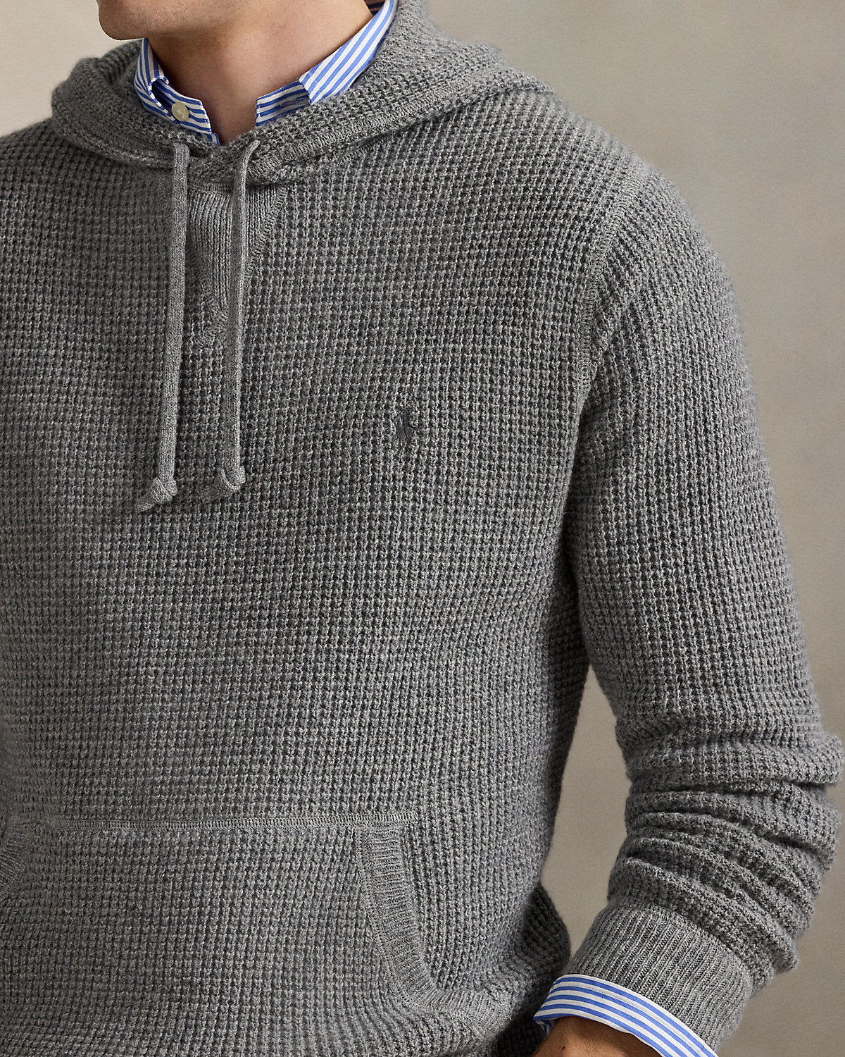 Ralph Lauren WaffleKnit WoolCotton Hooded Sweater