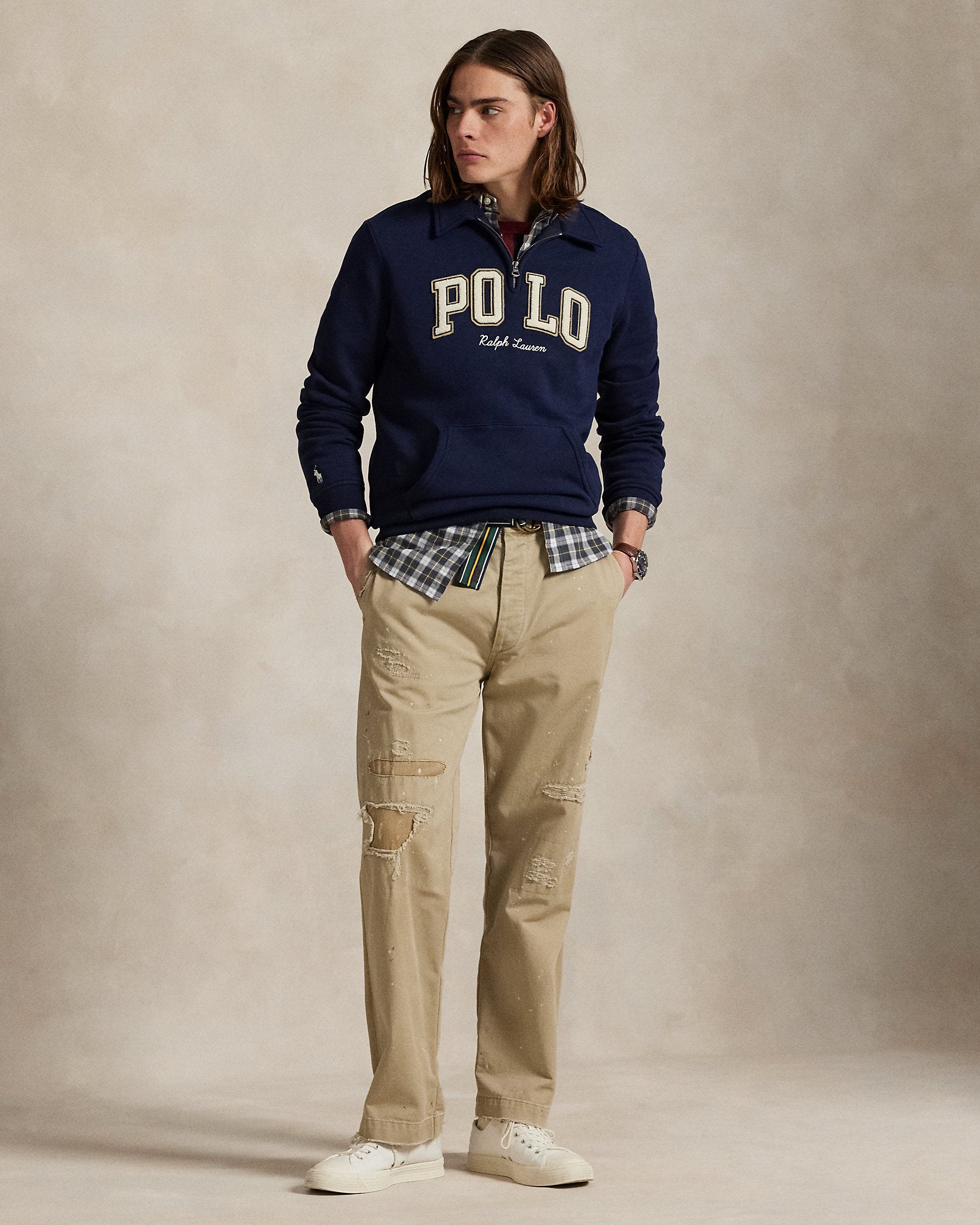 Ralph Lauren Logo Fleece QuarterZip Sweatshirt