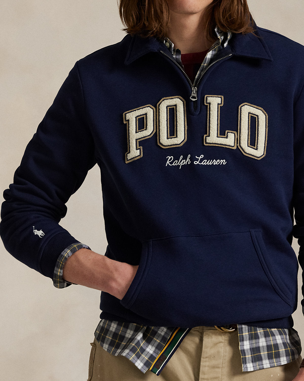 Ralph Lauren Logo Fleece QuarterZip Sweatshirt