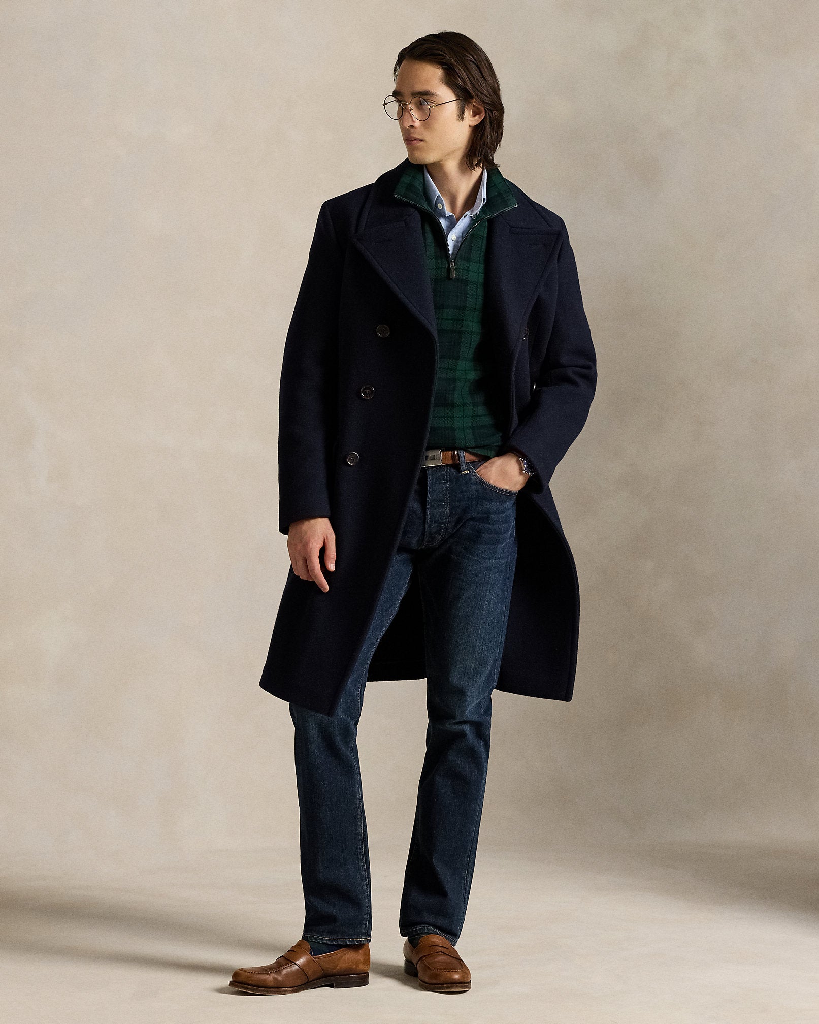 Ralph Lauren Plaid EstateRib QuarterZip Pullover
