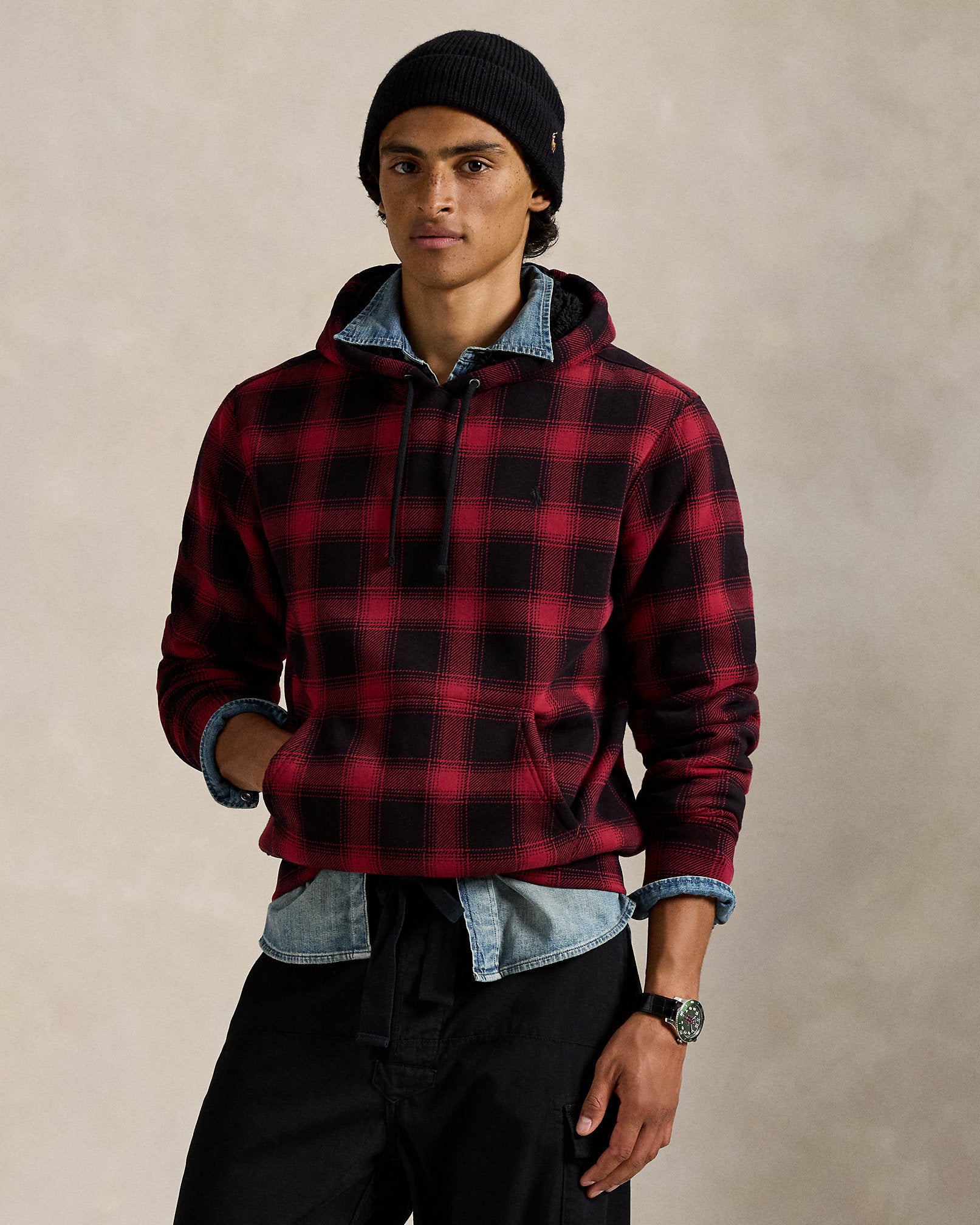 Ralph Lauren Plaid Fleece Hoodie
