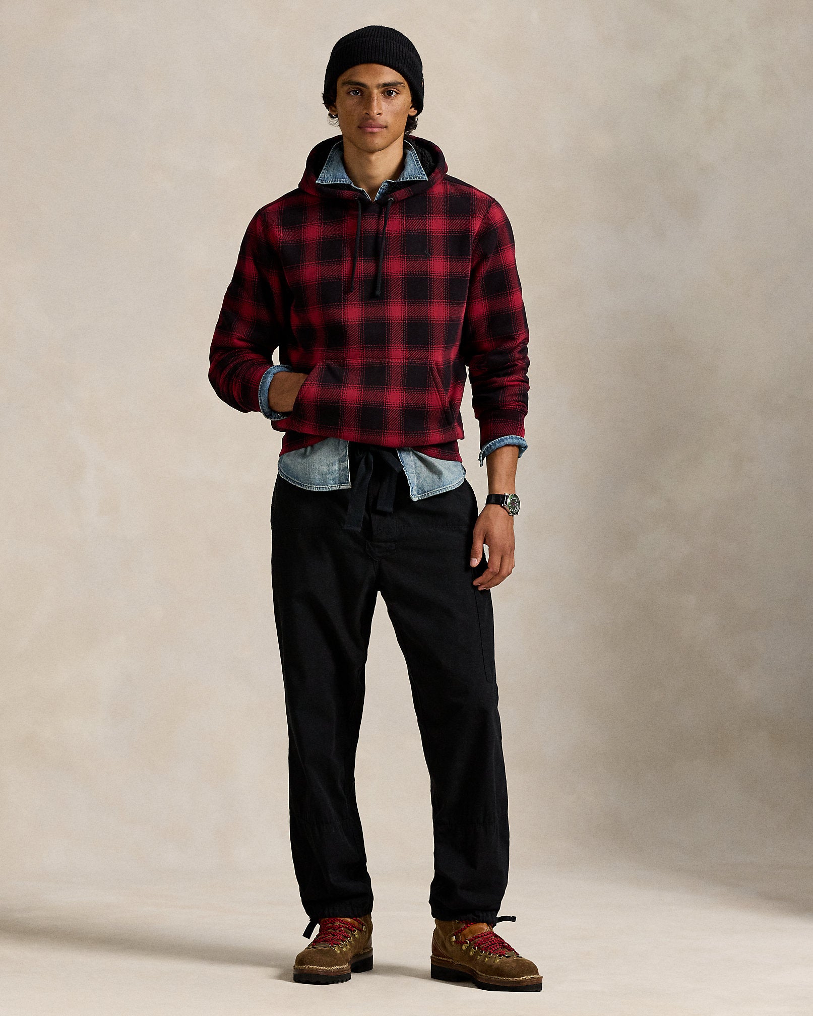 Ralph Lauren Plaid Fleece Hoodie