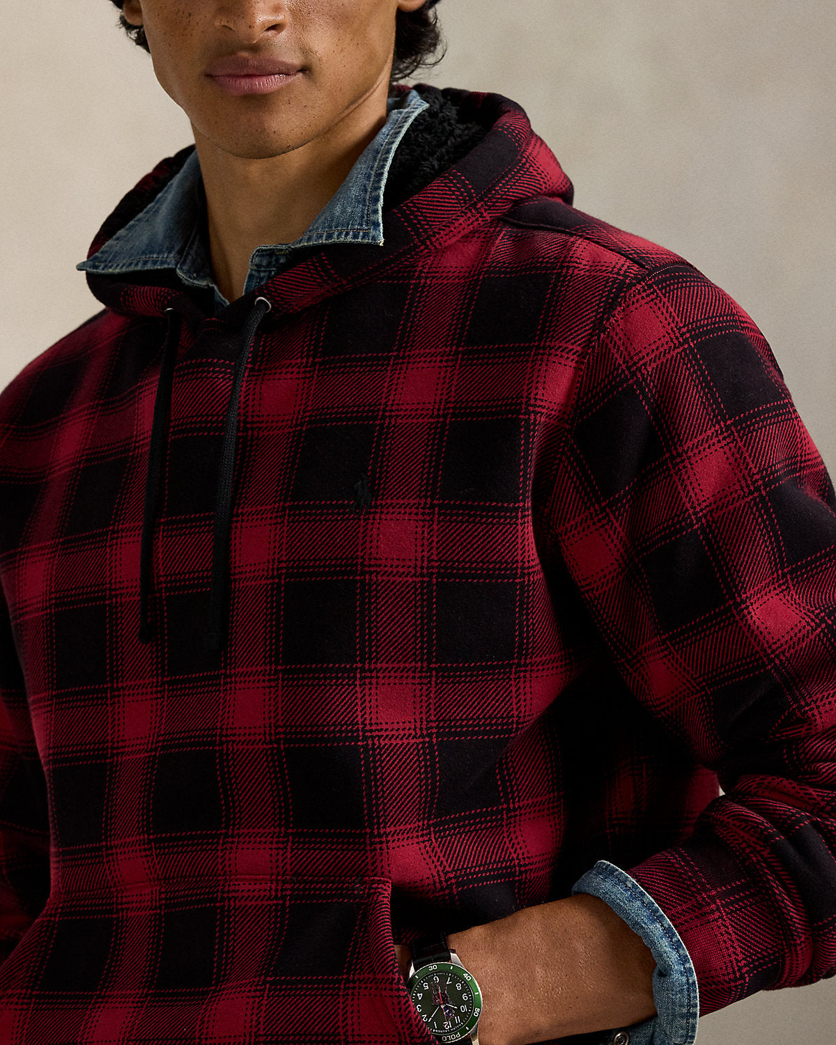 Ralph Lauren Plaid Fleece Hoodie