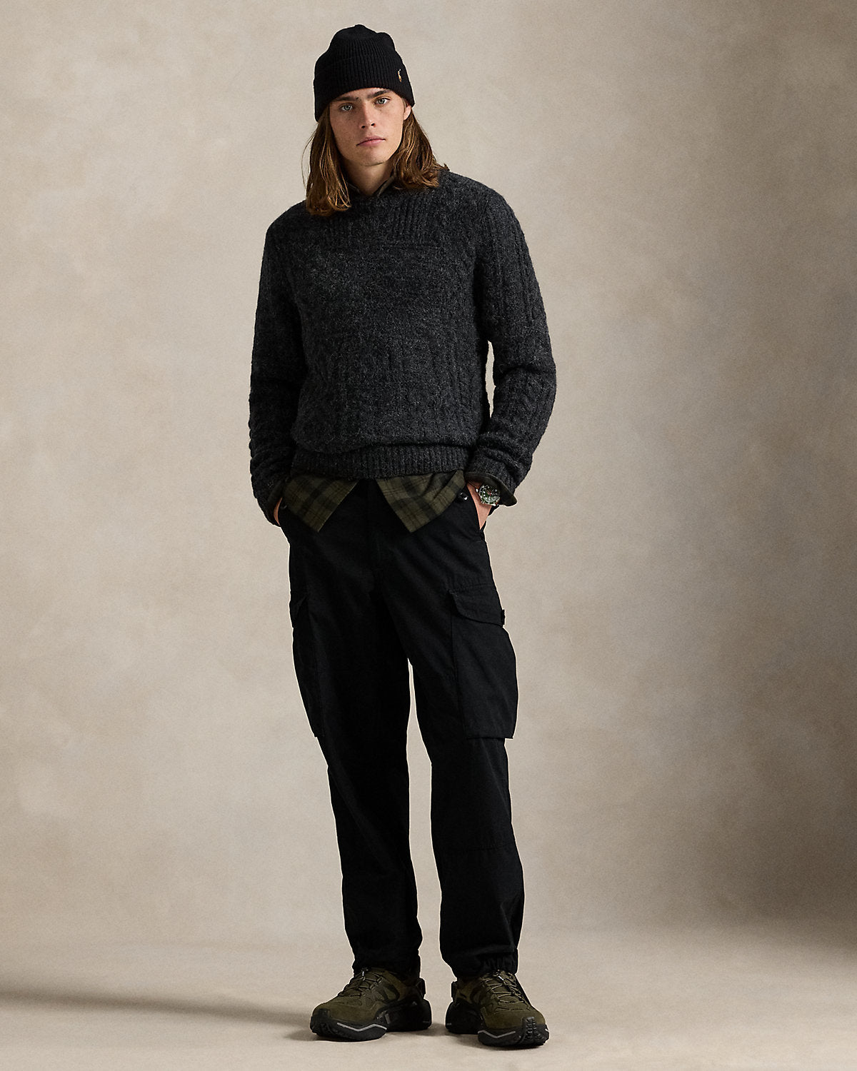 Ralph Lauren AranKnit Flag WoolBlend Sweater