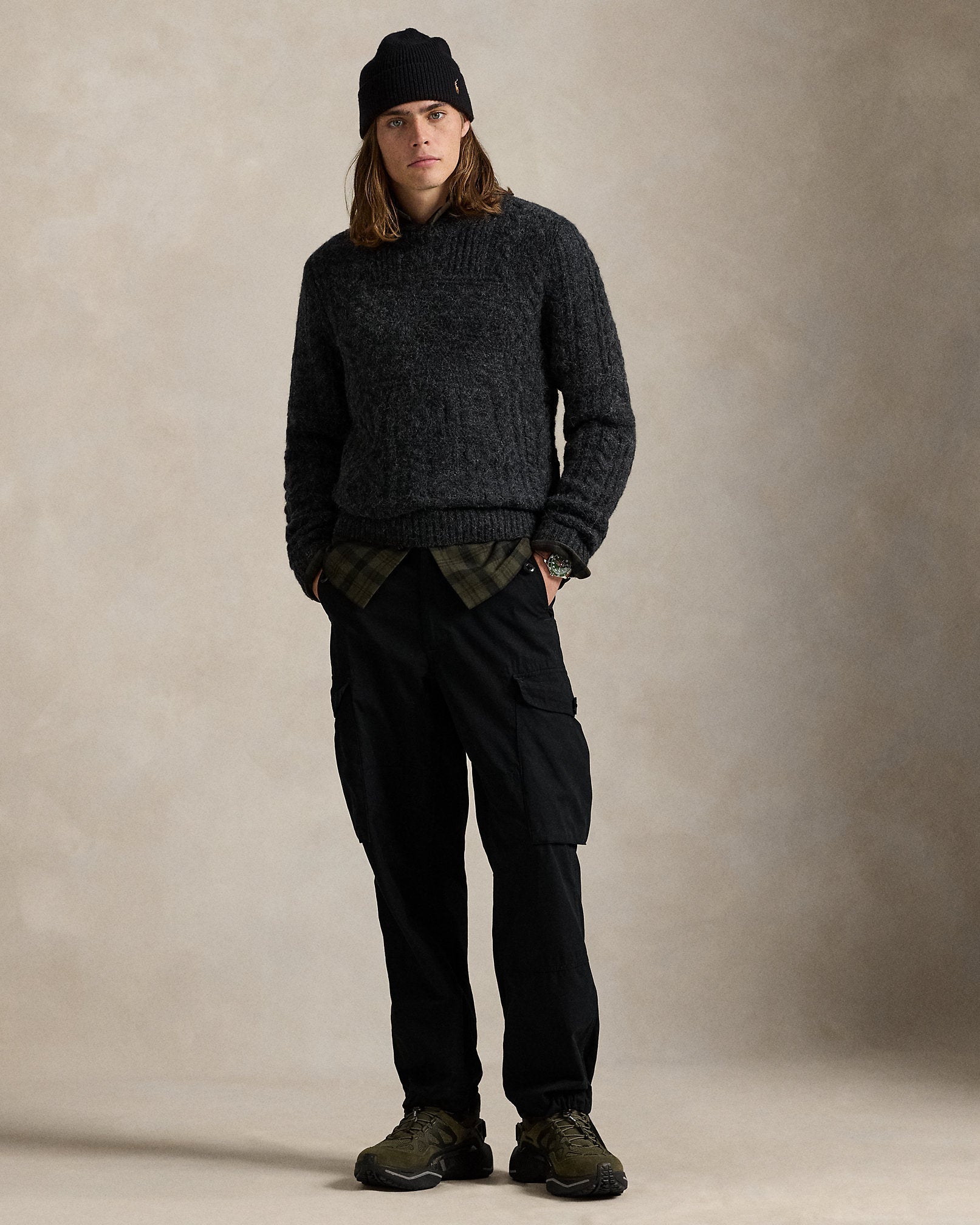 Ralph Lauren AranKnit Flag WoolBlend Sweater