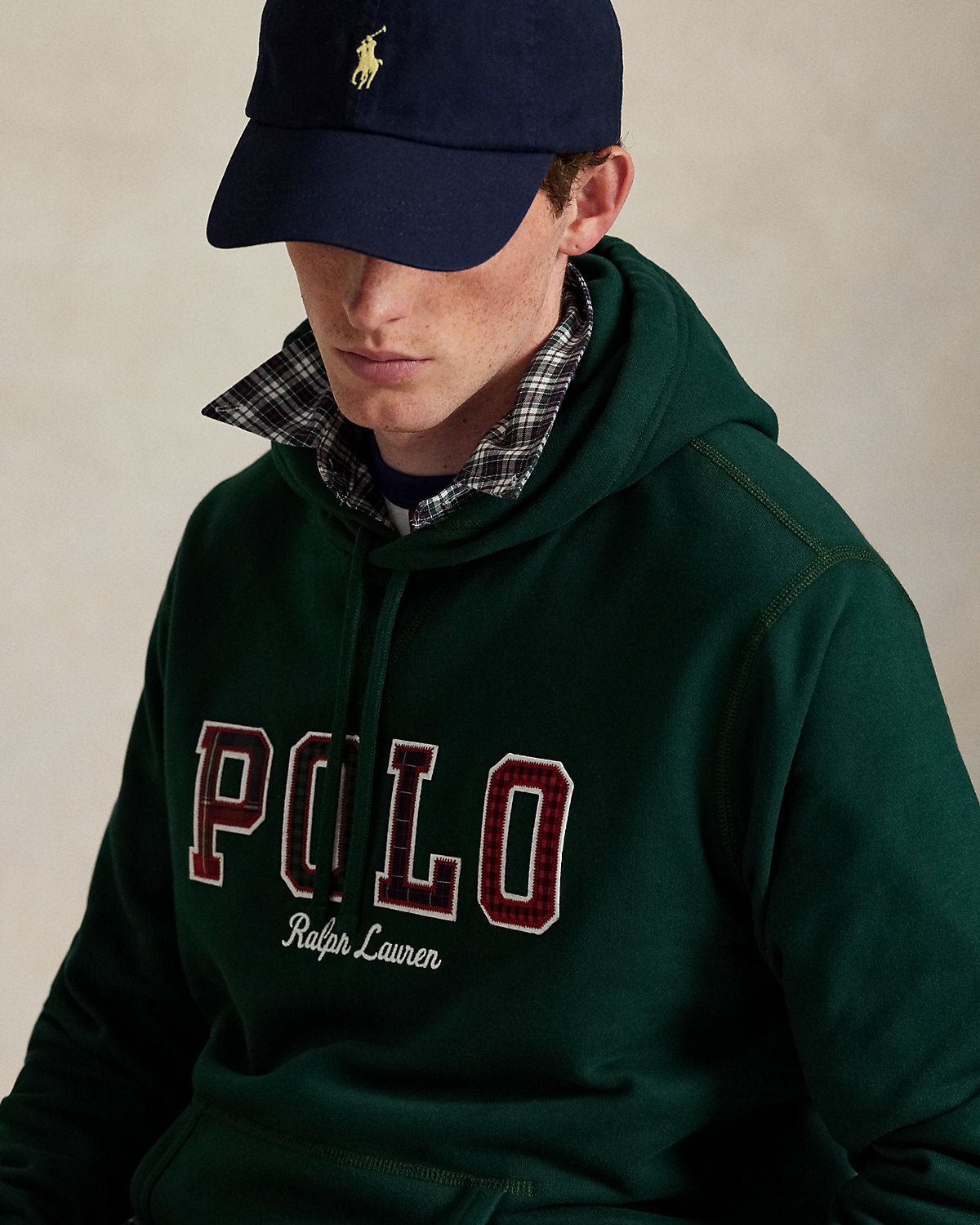 Ralph Lauren The RL Fleece PlaidLogo Hoodie