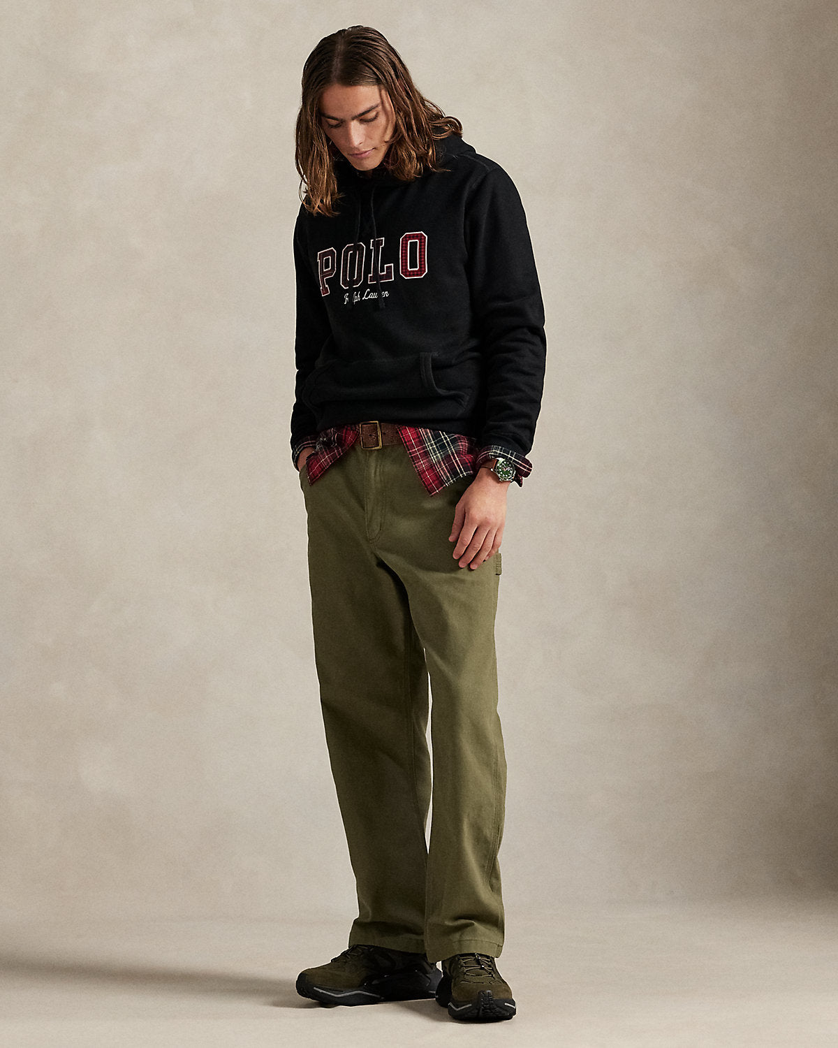 Ralph Lauren The RL Fleece PlaidLogo Hoodie