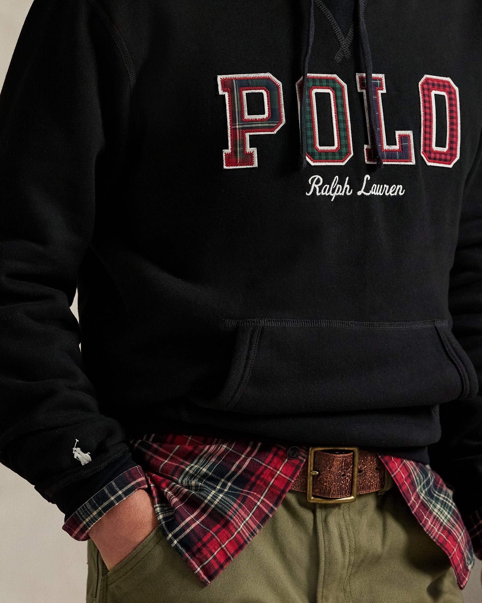 Ralph Lauren The RL Fleece PlaidLogo Hoodie