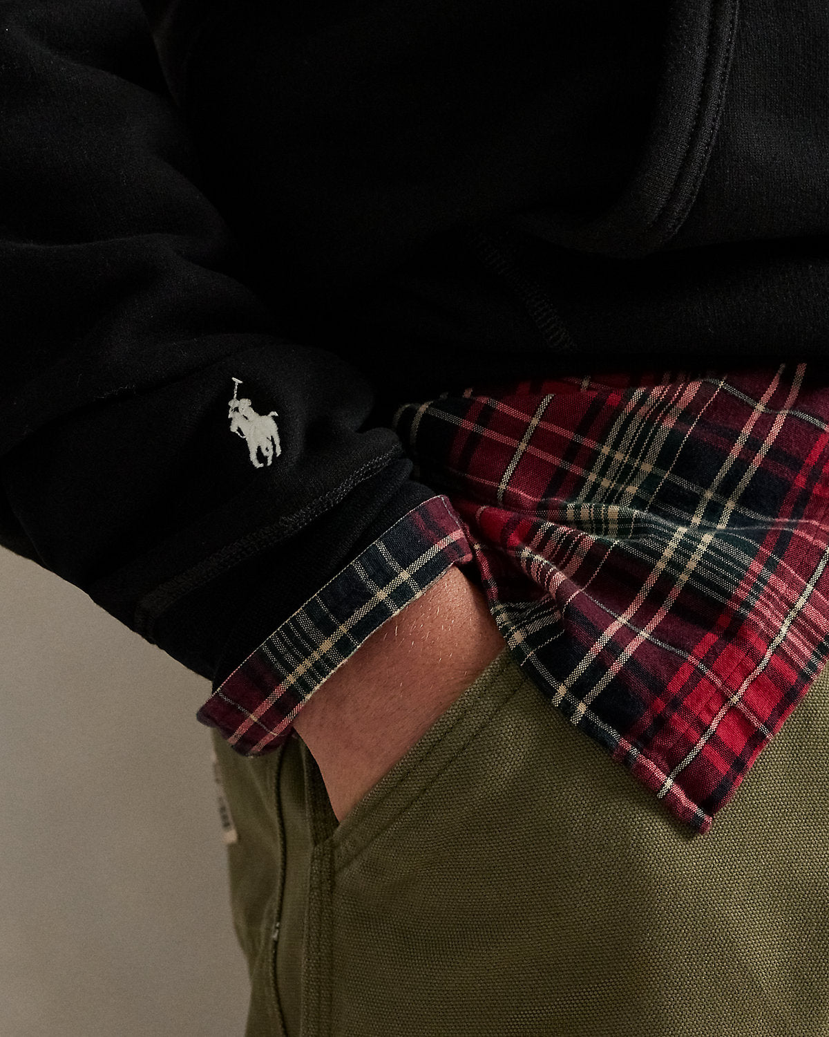 Ralph Lauren The RL Fleece PlaidLogo Hoodie
