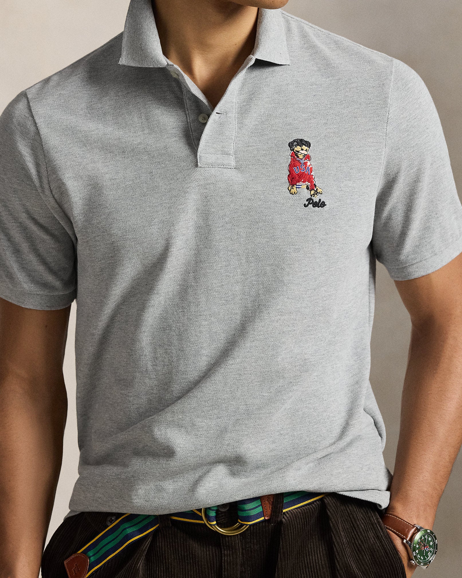 Ralph Lauren Classic Fit DogEmbroidered Polo Shirt