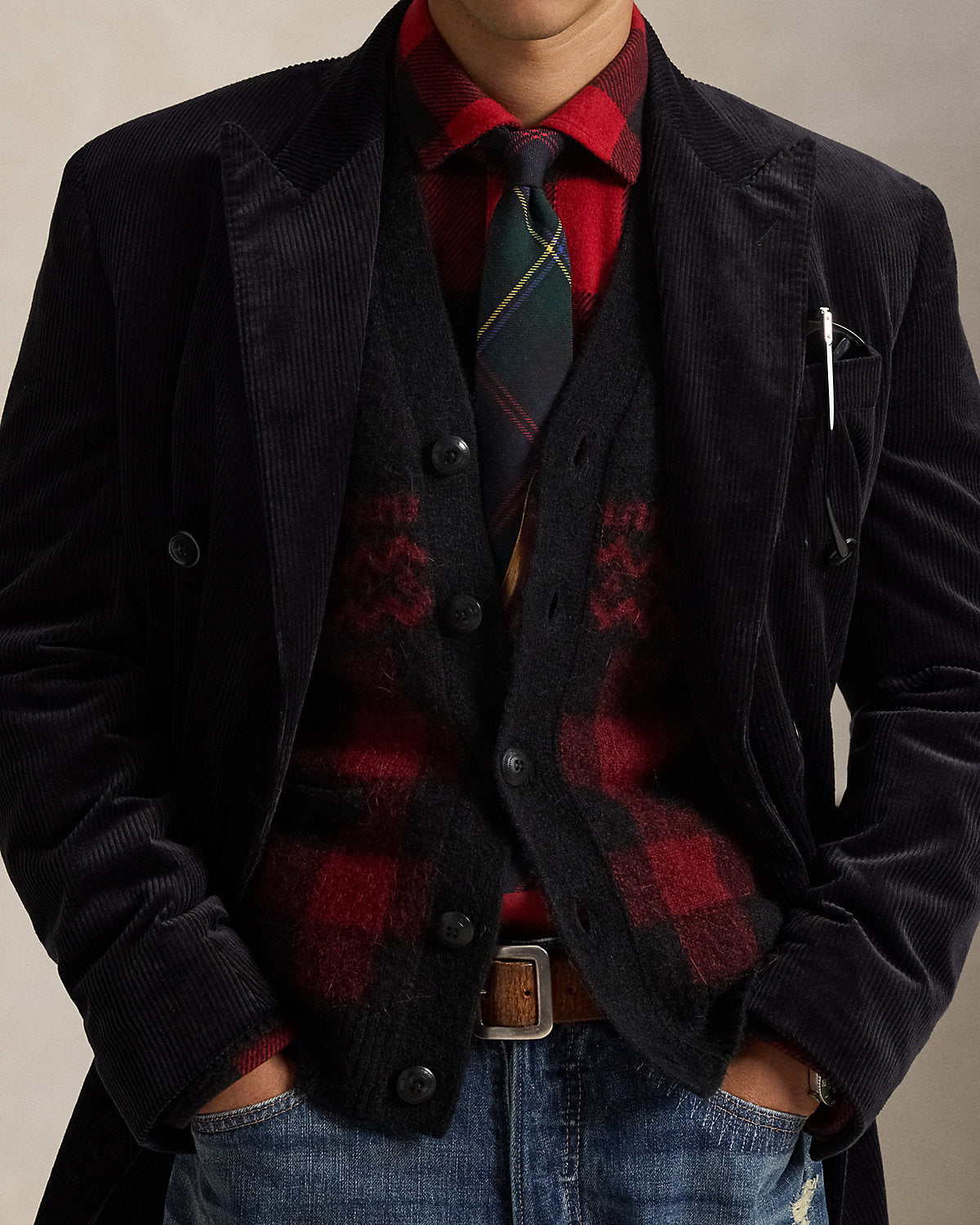 Ralph Lauren Buffalo Check MooseGraphic Cardigan