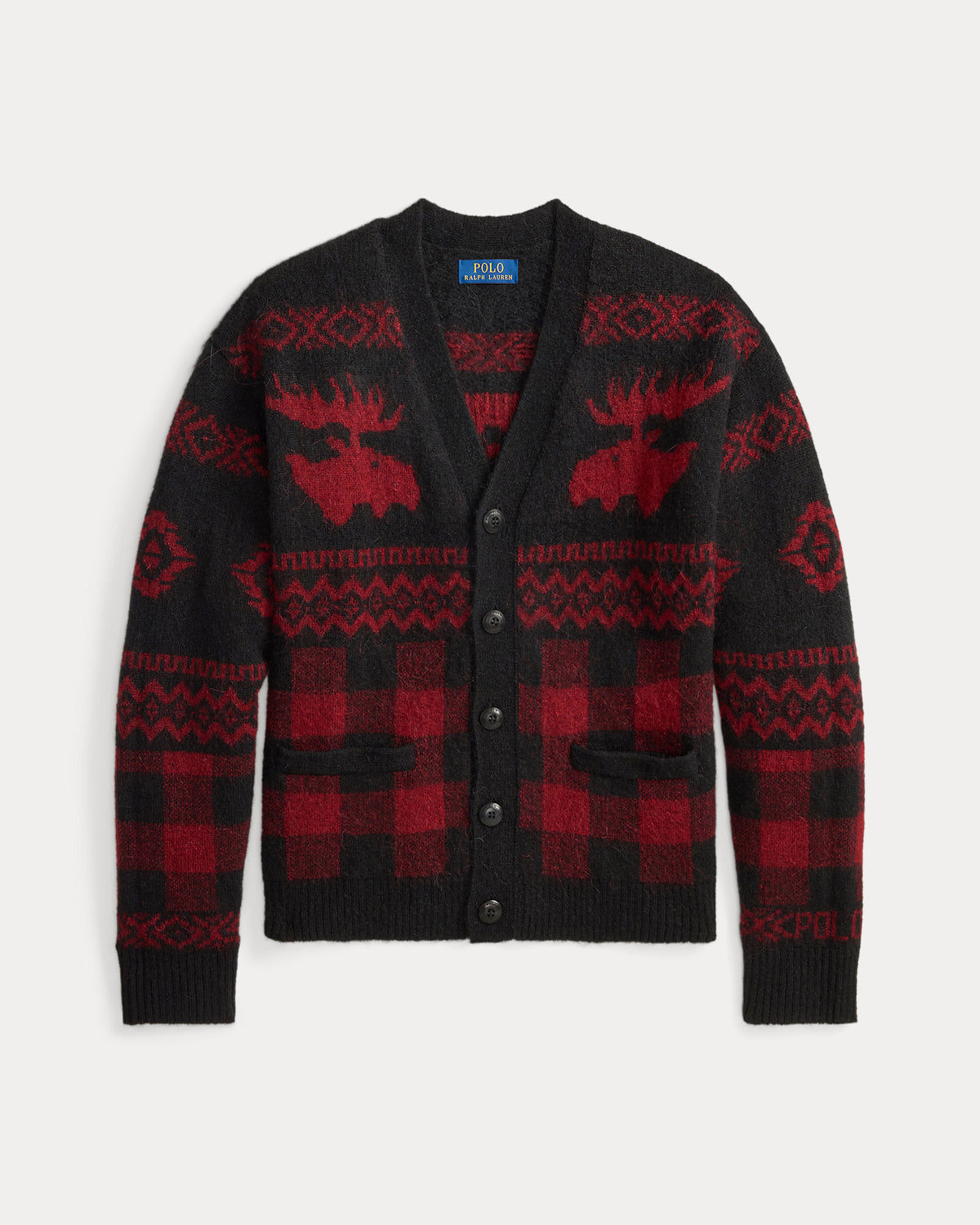 Ralph Lauren Buffalo Check MooseGraphic Cardigan