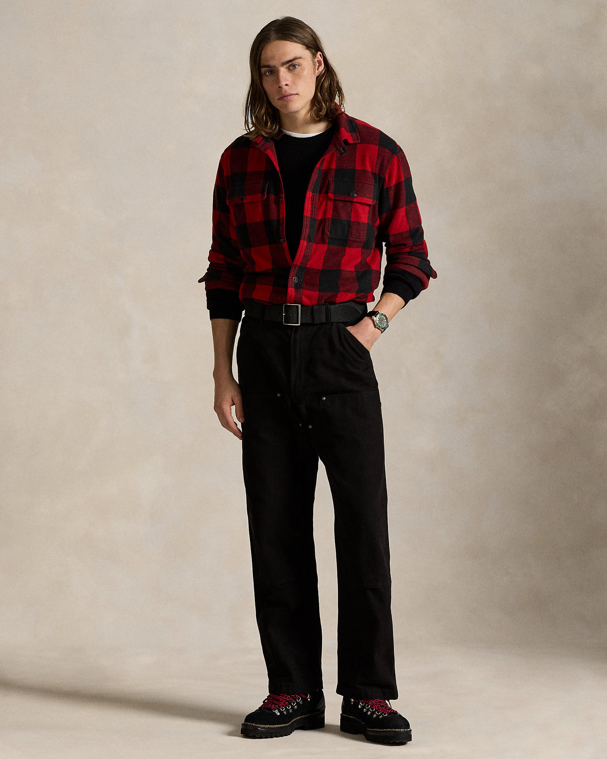 Ralph Lauren Plaid Knit Flannel Overshirt
