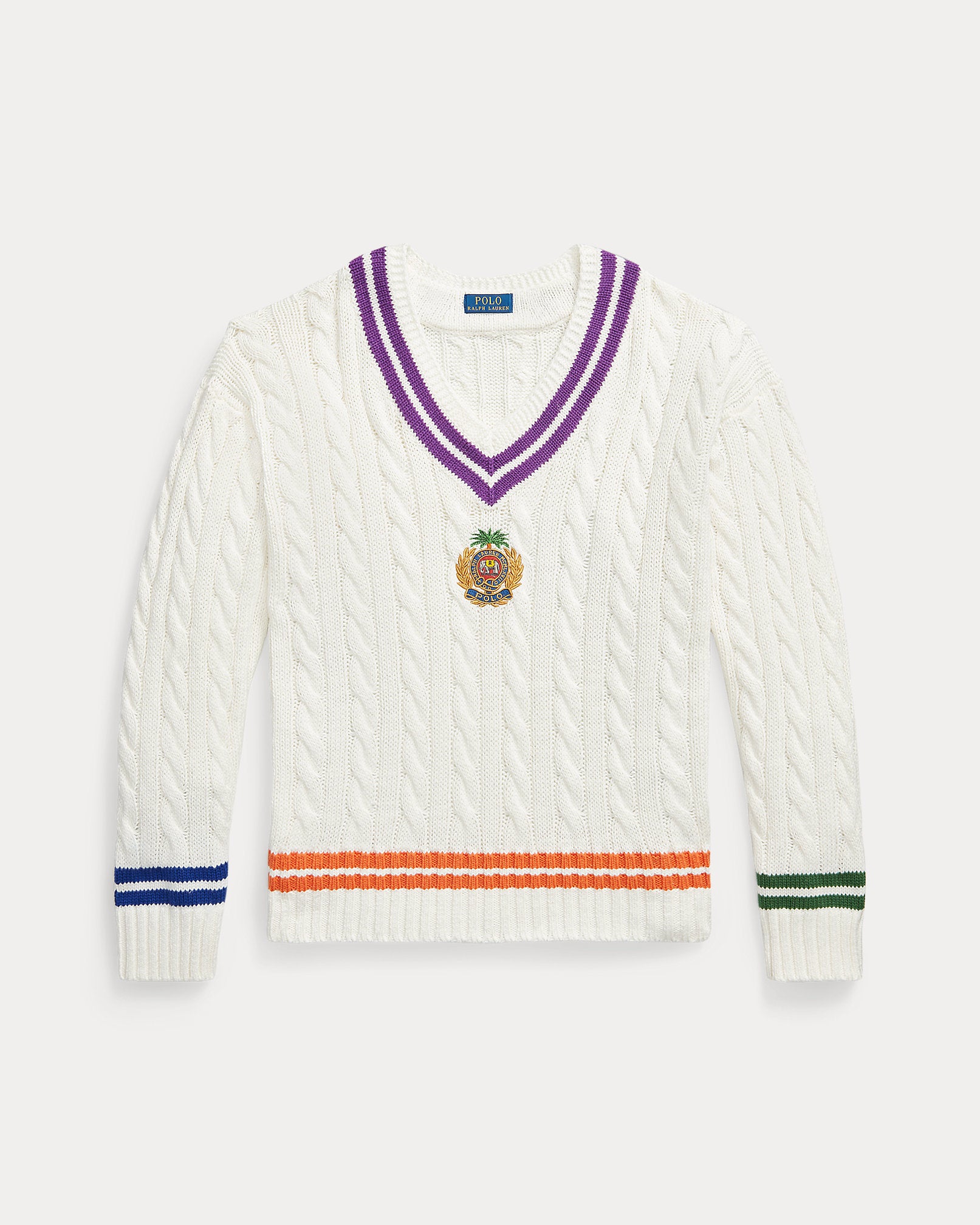 Ralph Lauren Embroidered CottonLinen Cricket Sweater