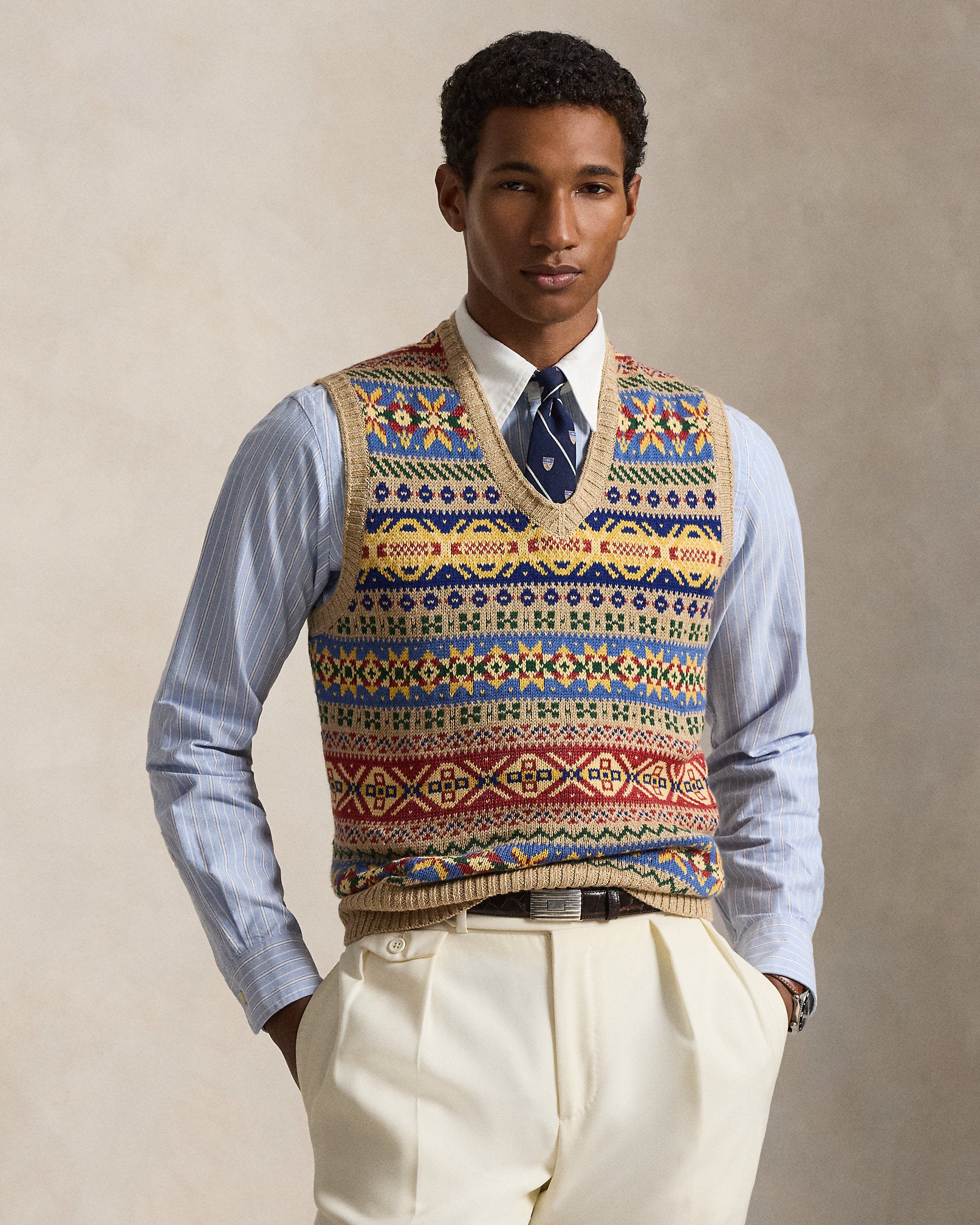 Ralph Lauren Fair Isle CottonLinen Sweater Vest