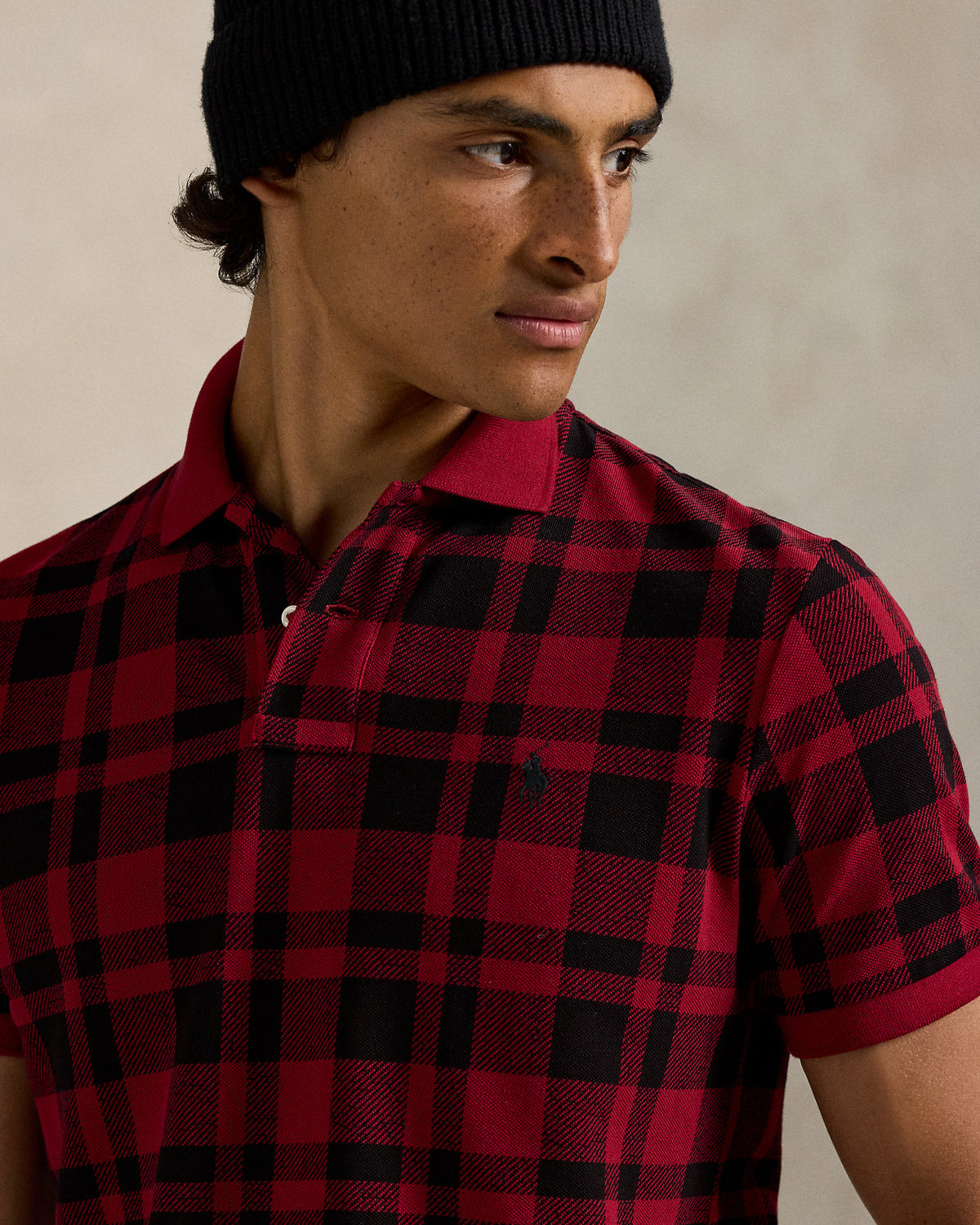Ralph Lauren Classic Fit Plaid Mesh Polo Shirt